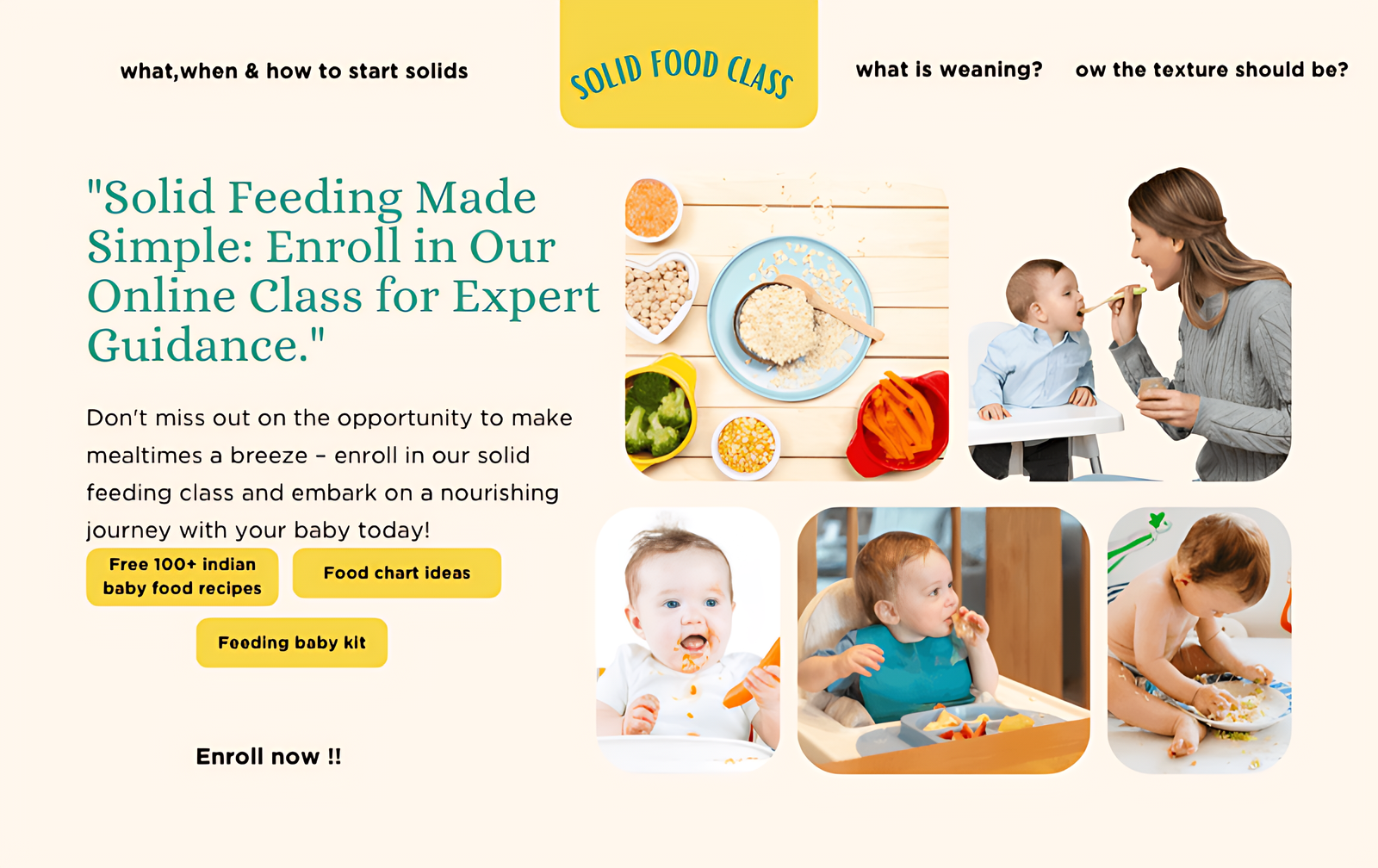 solid feeding class tamil